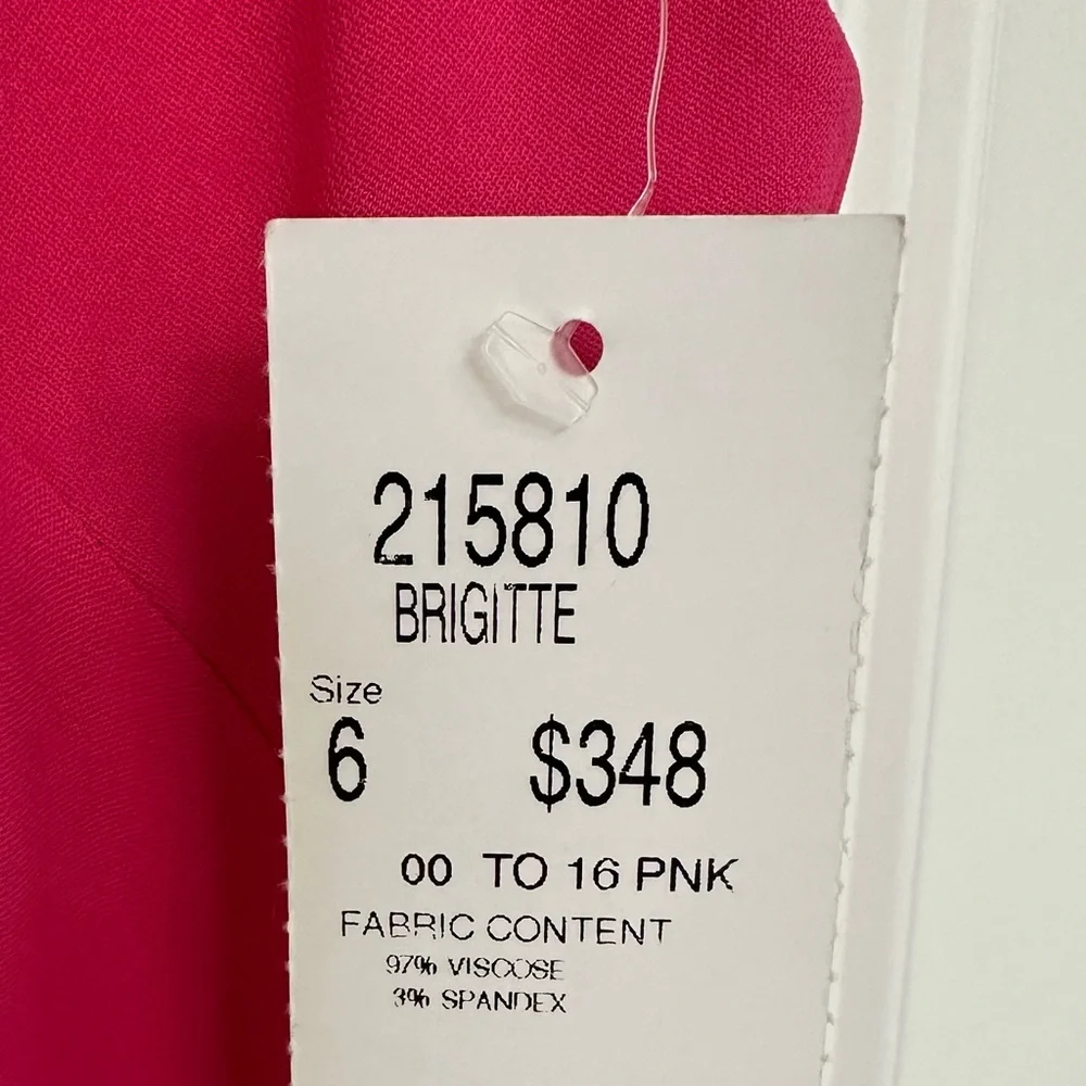 NWT Etcetera Brigitte hot pink sleeveless shift dress Size 6 lace up detail - Picture 5 of 5